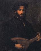 CAMPI, Giulio Portrait of a Gentleman with Mandolin oil on canvas